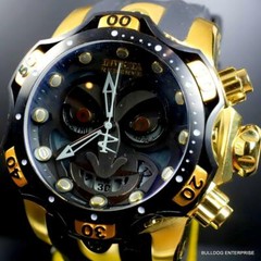 Invicta Reserve Venom DC Comics Joker Gold Plated Black 52mm Swiss Mvt Watch New