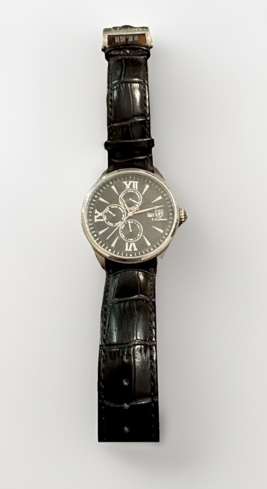 S. Coifman SC0168 Heritage 43mm SWISS MADE Quartz Chrono Watch, NEW Battery