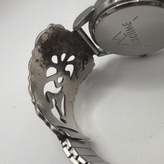 Selectime signed AJW Analog Watch Black Dial 925 Silver Bracelet