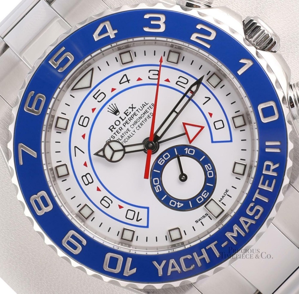 Rolex Yacht-Master II 116680 Stainless Steel 44mm Blue Ceramic Bezel-BOX/PAPER