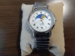 Seiko Alba Success Moon Phase Quartz Vintage Unisex Watch Silver New Battery