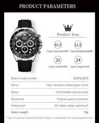 Waterproof Watch OLEVS Quartz Luxury Business Luminous Date Men’s Men Strap