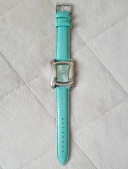 Burgi Quartz Women’s Watch Green Leather Strap Stainless Steel