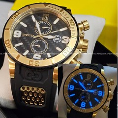 Invicta JASON TAYLOR Corduba Dual Time – Gold Case Carbon Fiber Dial mens watch