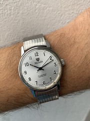 1970s Vintage Nivada Mens Dress Watch Hand-winding Chromed 33,7mm