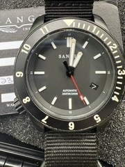 Sangin Instruments Atlas Automatic Watch DLC Stainless Steel 20 ATM