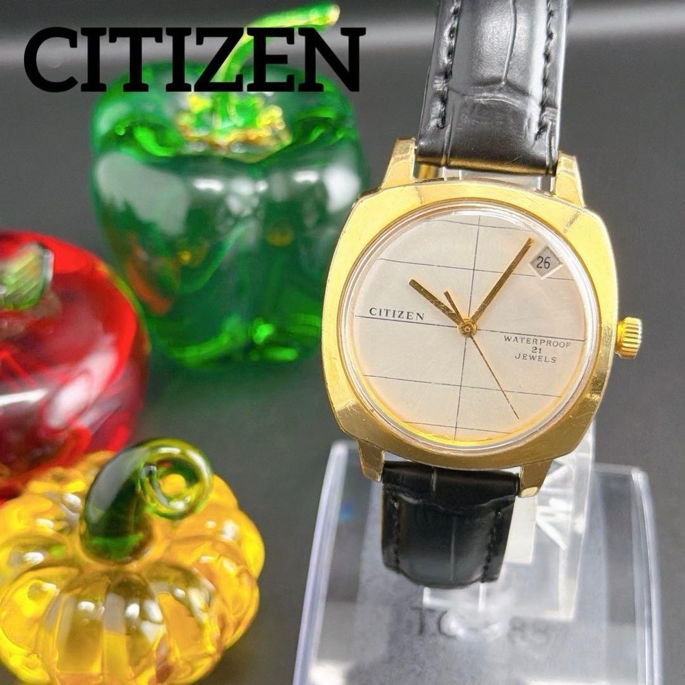 Citizen Waterproof 12701 Manual Wind Cushion Case Date Watch
