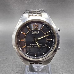 Casio Lineage LCW-M200 Watch Men 38mm Black Dial Steel Analog Digital Solar Runs