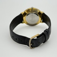 Women’s ID TITANIUM Gold Tone Watch, Multicolor Acid Dial, Black Leather, 32mm