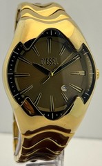 Men’s Diesel Mercurial Date Quartz Gold Dial Perfect Condition Wristwatch