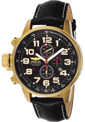 Invicta Men’s Watch I Force Lefty Chronograph Black Dial Leather Strap 3330