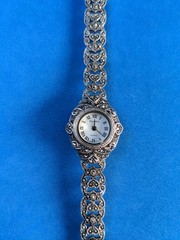 Vintage Gramercy Watch Wristwatch Round Silver Tone White Dial New Battery