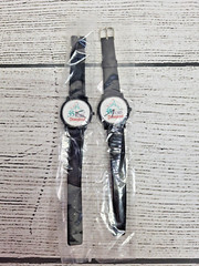 (2) Vintage Disneyland 35 Years Analog Wristwatch Leather Band Japan NEW NOS