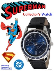 SUPERMAN – DC Comics Accutime Collector’s Black Strap Watch 2025 – (NEW IN BOX)