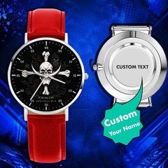 Wristwatch Custom Whitebeard Skull Watch Personalized Pirate Inspired Engraved
