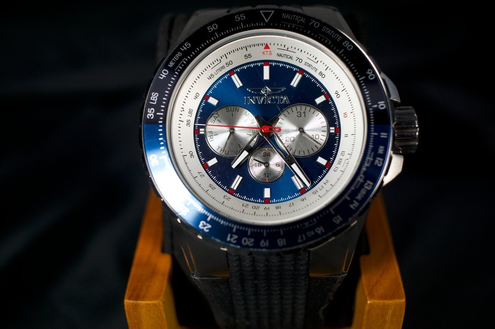 “The Crossing Watch” Invicta Aviator 32916 Quartz Watch 49mm Blue Dial New Batt