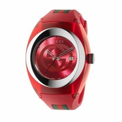 Gucci SYNC XXL Red Rubber Strap 46mm Unisex Watch YA137103
