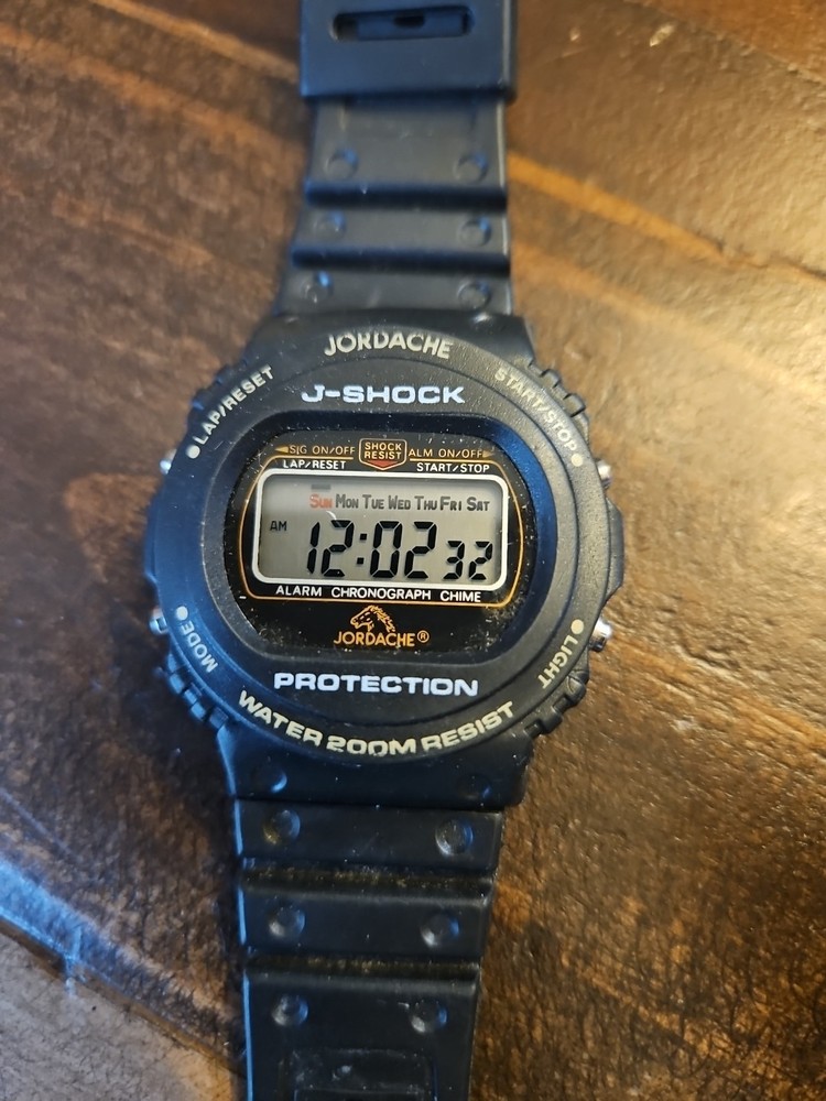 Vintage JORDACHE J-SHOCK Digital Watch – New Battery – Rare 200M Square Case
