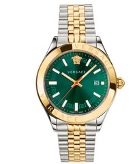 Versace Hellenyium Green Sunray Dial Quartz Men’s Watch 42mm Authentic Brand New