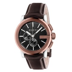 Gucci G-Chrono XL YA101202 Men’s Leather Strap Black Dial Watch ⌚