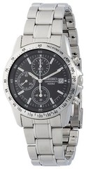 SEIKO Chronograph SND367PC Black Silver Men’s Watch New in Box From Japan
