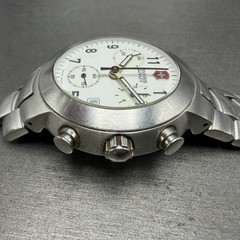 Victorinox Swiss Army Maverick chronograph Watch Men 42mm White Dial Steel READ