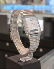 CASIO AQ-230A-7A Unisex Vintage Analog Digital Stainless Steel Watch