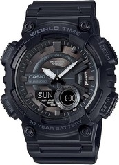 CASIO Collection Men’s Watch AEQ-110W-1BJH All Black Blister Pack Stop Watch New