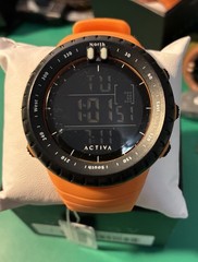 Activa Activa X Men’s Quartz Digital Watch 53mm Orange/Black 30m Silicone