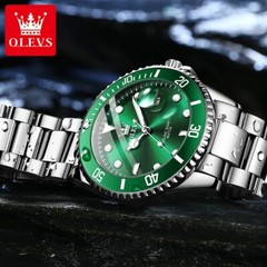 Waterproof Quartz Watch Men’s OLEVS Men Luminous Luxury Stainless Steel Strap
