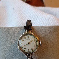Imperial Vintage Pre-1920 Manual Wind 7J White Dial Silver Case Brown Leather