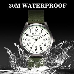 Casotime Tactical Military Watch for Men Field-Tested Analog “Black-Green”