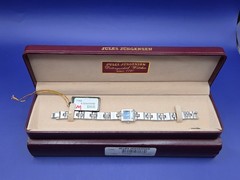 Jules Jurgensen 8 Diamond Ladies Diamond Quartz Watch Blue Dial 7766 W/Tags-Box