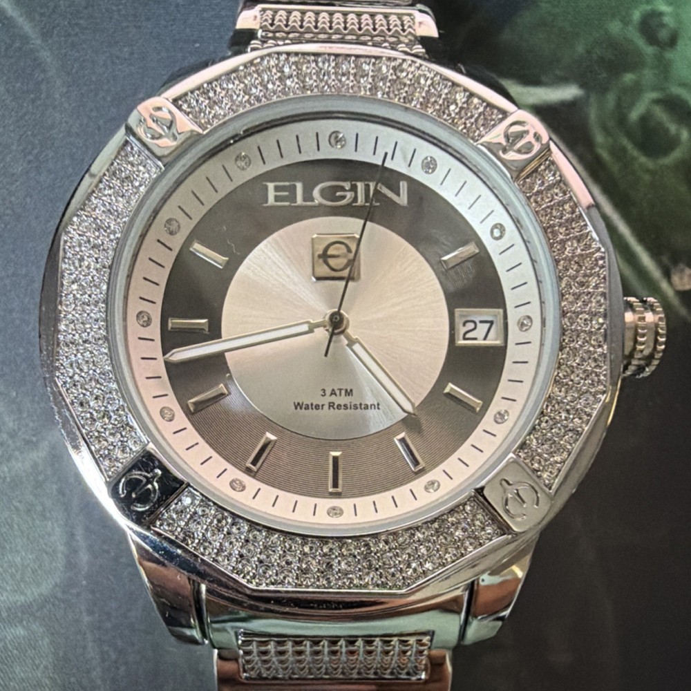 Elgin Men’s Crystal Accent Watch (Model FG160032)