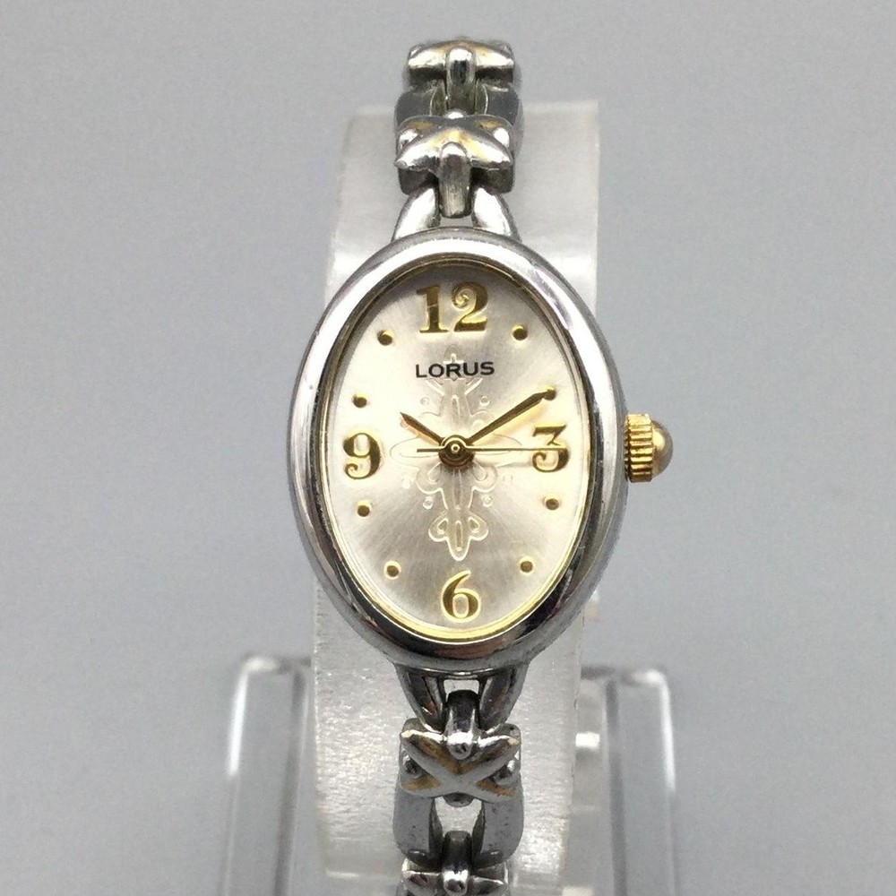 Lorus Womens Watch 17mm Champagne Dial Silver Tone LR0775 New Battery 6.25″