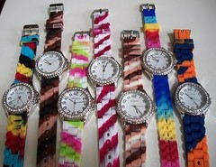 Fashion Rainbow Cool Color Jelly Silicone Rhinestone Girls/ Women’s Casual Watch