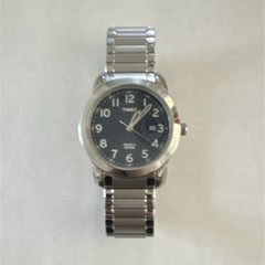 Timex Indiglo Men’s Quartz Watch Black Dial Date Silver Metal Bracelet 30m