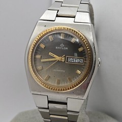 Vintage BAYLOR men’s automatic watch day/date swiss ETA 2789 17Jewels 1970s
