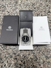Traska Seafarer 38.5 mm Black Dial Automatic 150m Steel Bracelet Box Papers V3