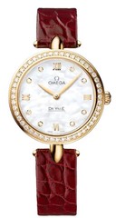Omega De Ville Prestige White Pearl Dial 18k Yellow Gold Diamond Women’s Watch