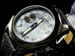 ANDROID AD479 MECHANICAL 17 JEWEL MOVEMENT 50MM CASE MOP DIAL LEATHER STRAP NICE