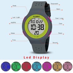 US Womens Girls Outdoor Sport Digital Watch Waterproof Back Light LED Watch Gift