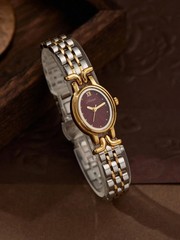 Gold and Red French Vintage Style Two-Tone Unique Dainty Women’s Wrist Watch