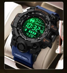 SANDA Men Outdoor Sports Watch Waterproof LED Analog Digital Show Multifunction