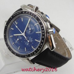 Luxus 40mm Sterile Blau dial Leder Leuchtzeiger Automatisch Uhr men’s Wristwatch