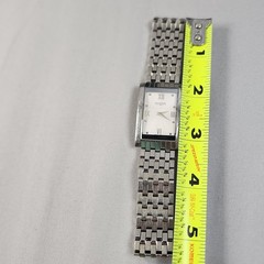 Wittnauer Swiss Rectangle Silver Wristwatch Sapphire Crystal Estate Sale Working