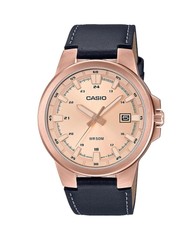 CASIO Men Analog Quartz Casual Watch Classic Dress Golden Dial Waterproof Round