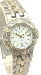 GV II Two Tone Gold Silver Watch Japan Movement Dress Style New Battery ✔️