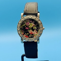 Women’s Fashion Quartz Wristwatch Crystals Floral Motif Working New Battery
