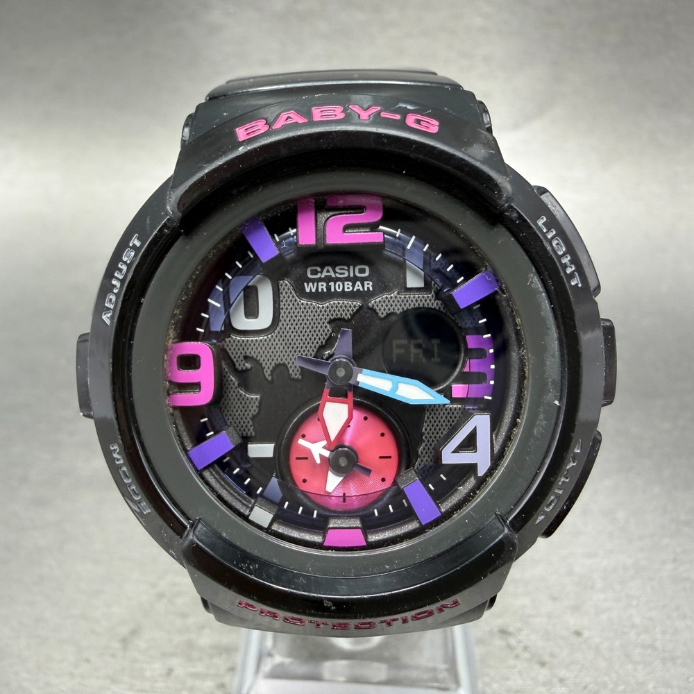 Casio Baby-G BGA-190 Watch Women 44mm Black Pink Purple Ana Digi New Battery